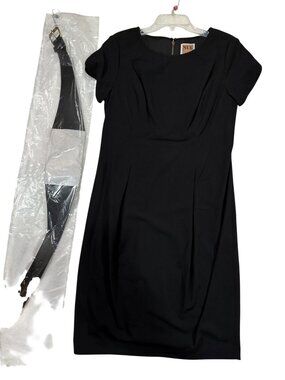 Nue By Shani Womens Black Midi Dress With Built-In Body Architecture US 10
